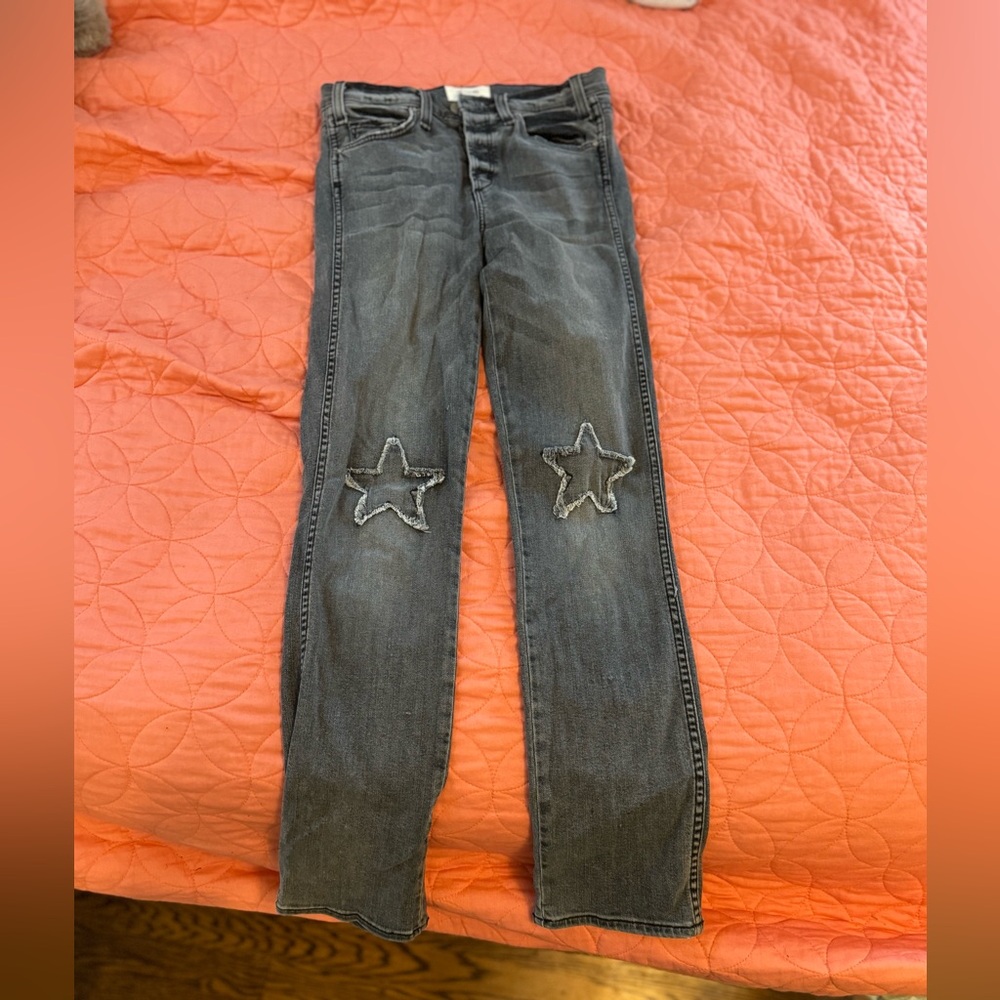 McGuire Denim Skinny Jeans Grey with embroidered stars